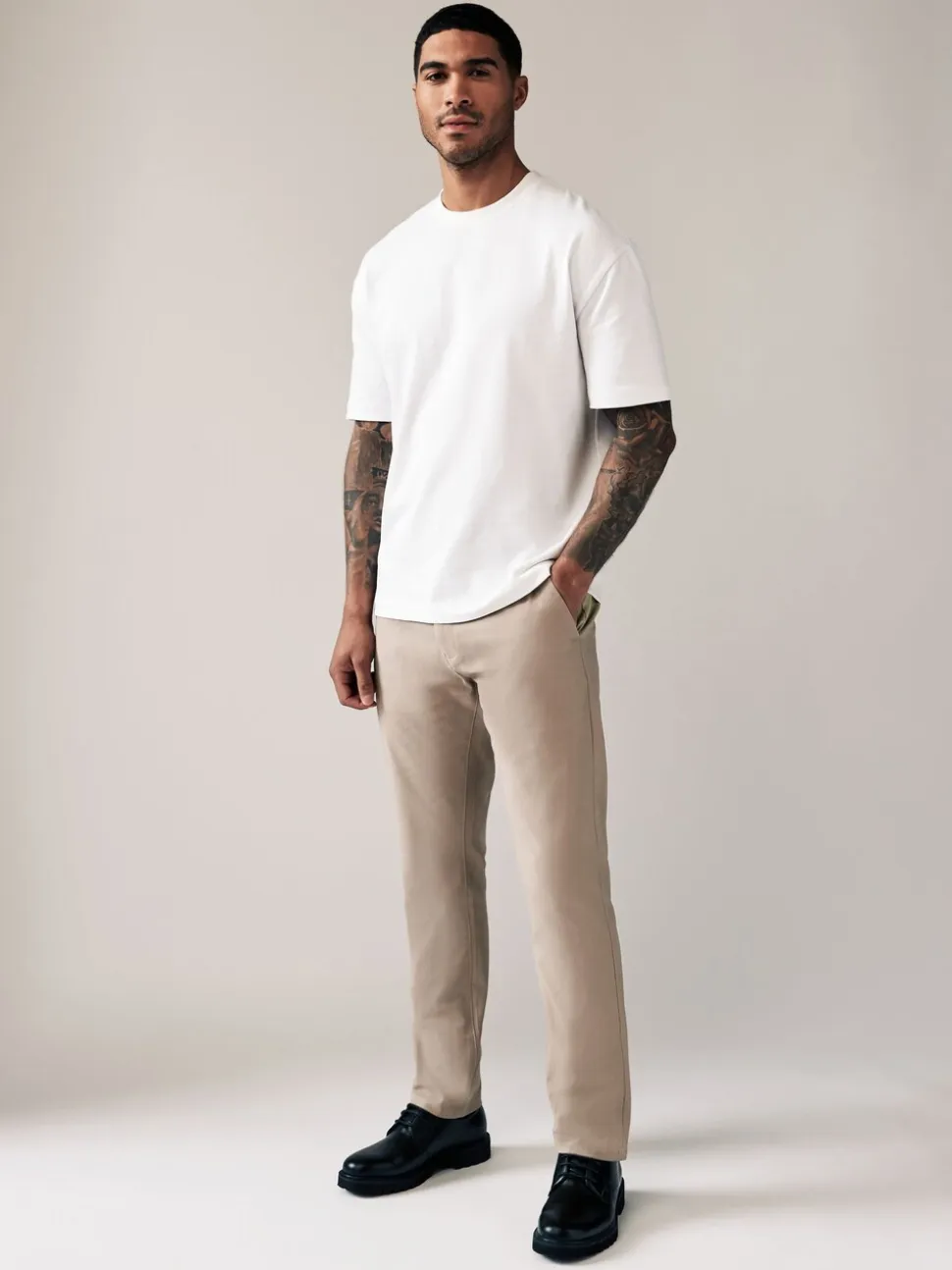 Stone Slim Fit Stretch Chinos Trousers