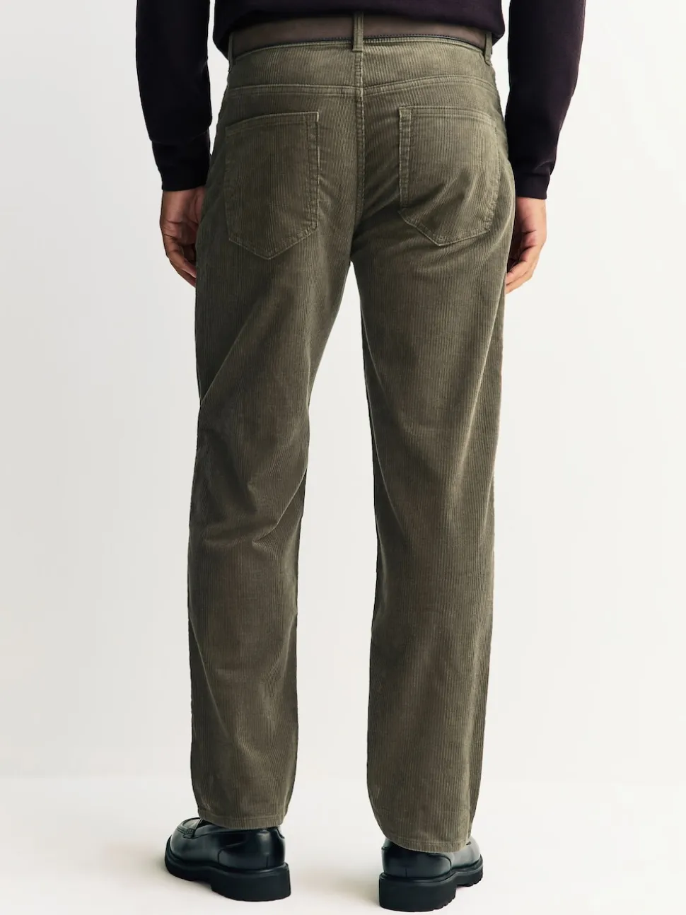 Stone Straight Fit Belted Corduroy Trousers