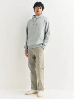 Stone Straight Fit Cotton Stretch Cargo Trousers