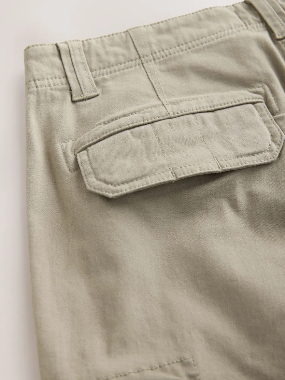 Stone Straight Fit Cotton Stretch Cargo Trousers