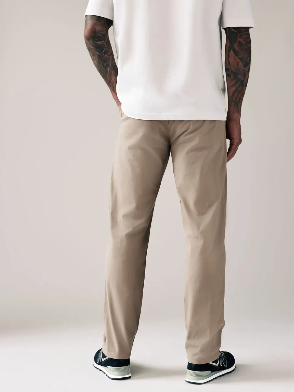 Stone Straight Fit Stretch Chinos Trousers