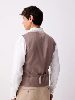Stone Textured Linen Suit Waistcoat