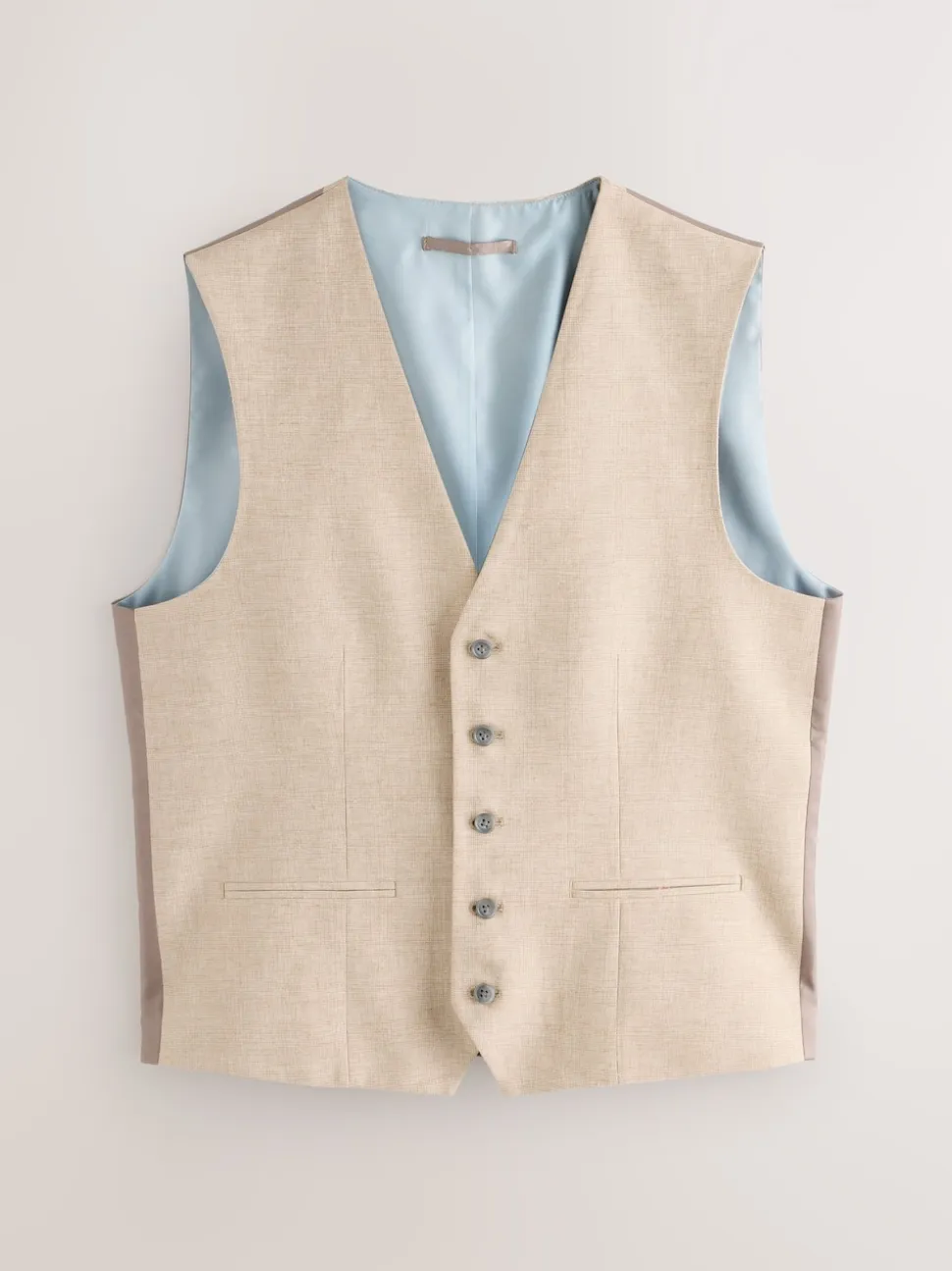 Stone Textured Linen Suit Waistcoat