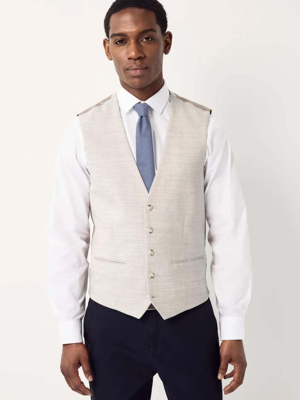 Stone Textured Suit Waistcoat