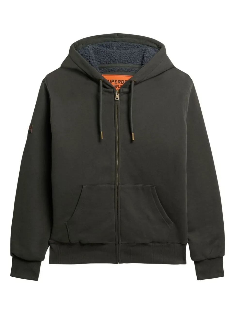 Superdry Black Borg Lined Ziphood Hoodie