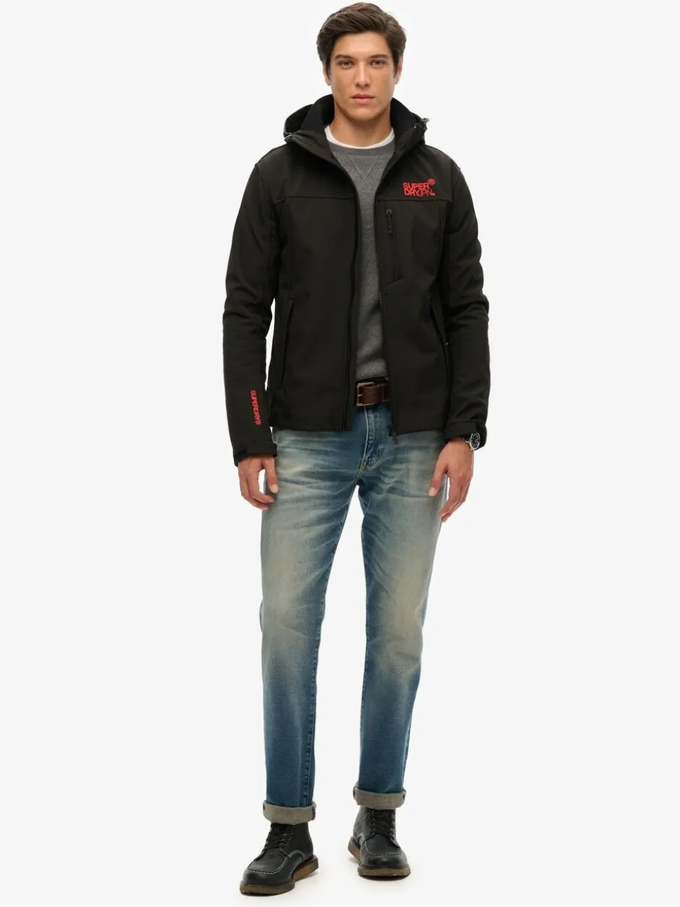 Superdry Black Hooded Soft Shell Trekker Jacket