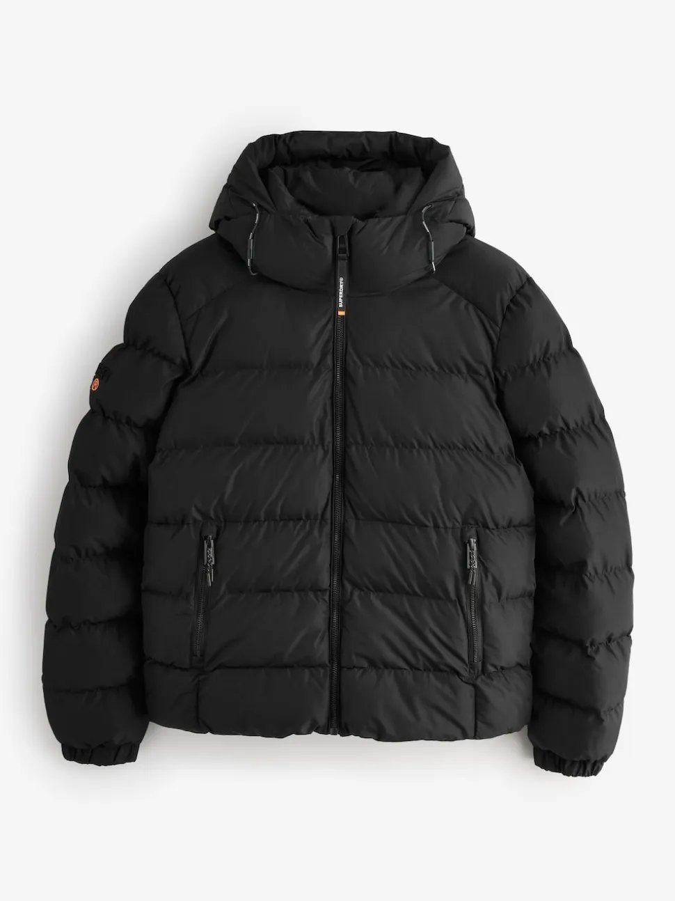 Superdry Black Hooded Sports Puffer Jacket