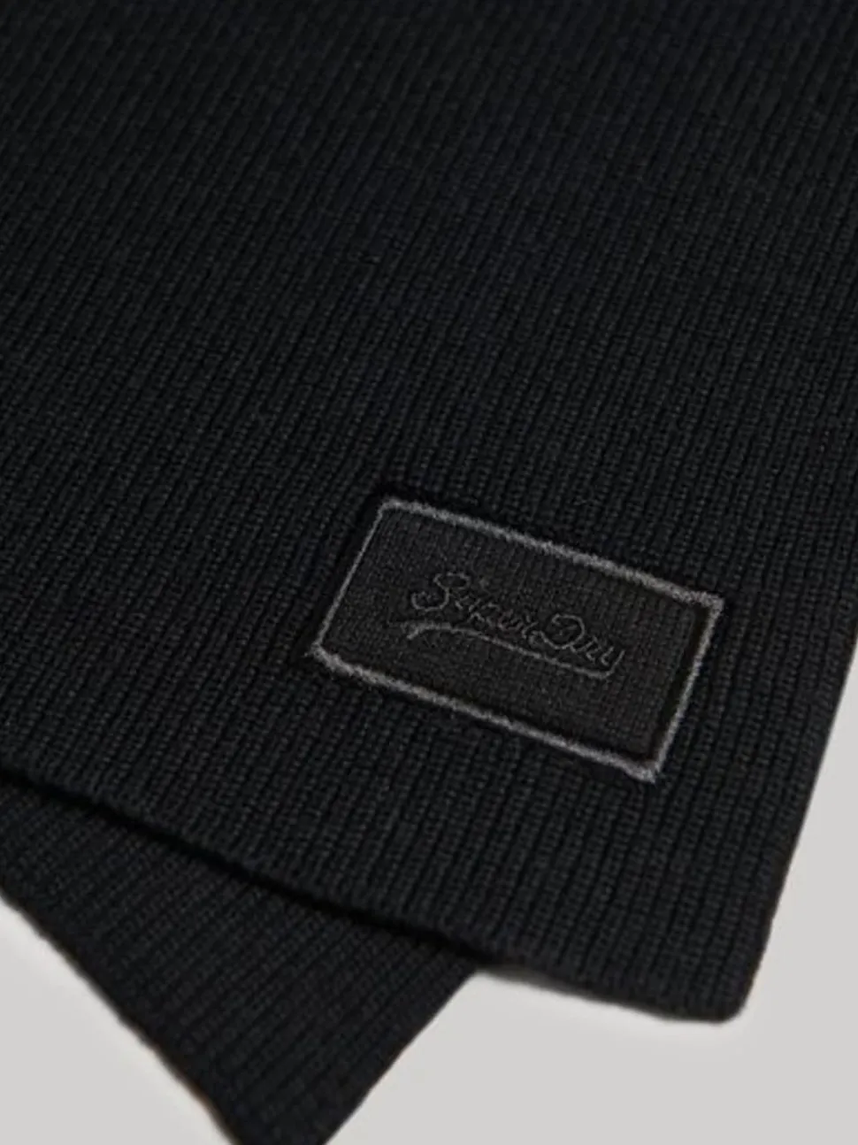Superdry Black Knitted Logo Scarf