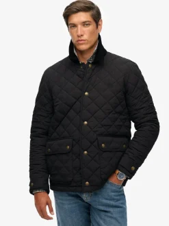 Superdry Black Quilted Estate Coach Jacket