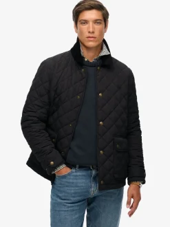 Superdry Black Quilted Estate Coach Jacket