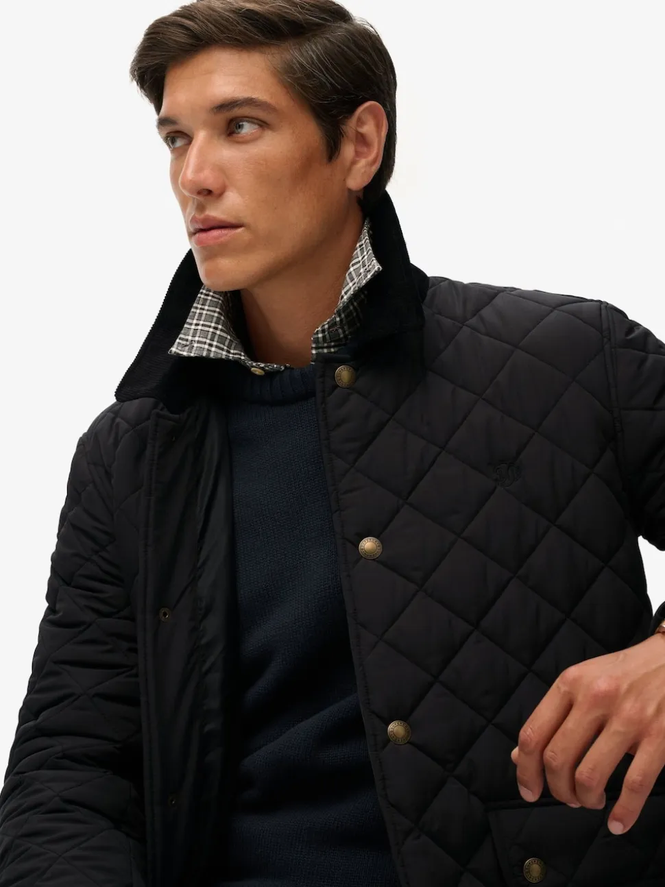 Superdry Black Quilted Estate Coach Jacket