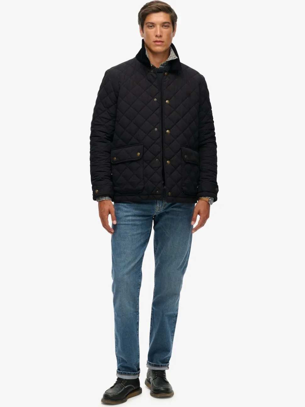 Superdry Black Quilted Estate Coach Jacket