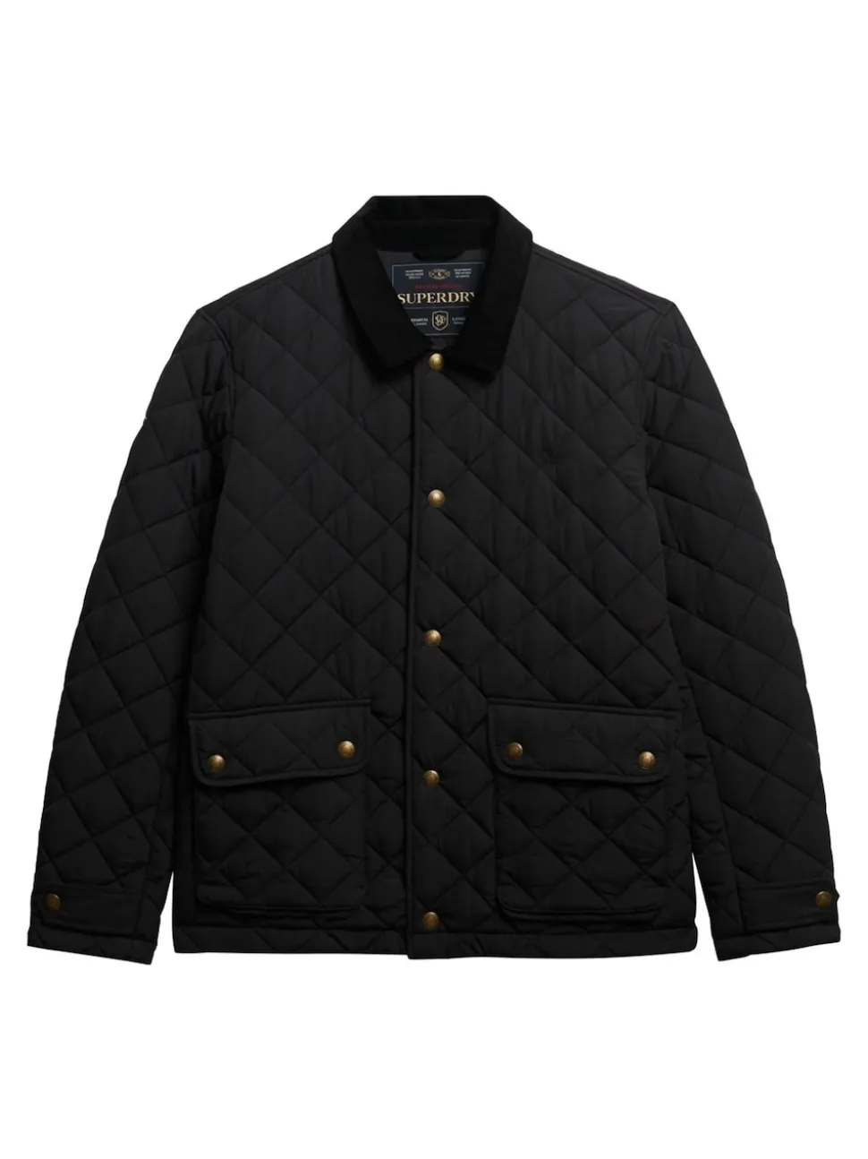 Superdry Black Quilted Estate Coach Jacket