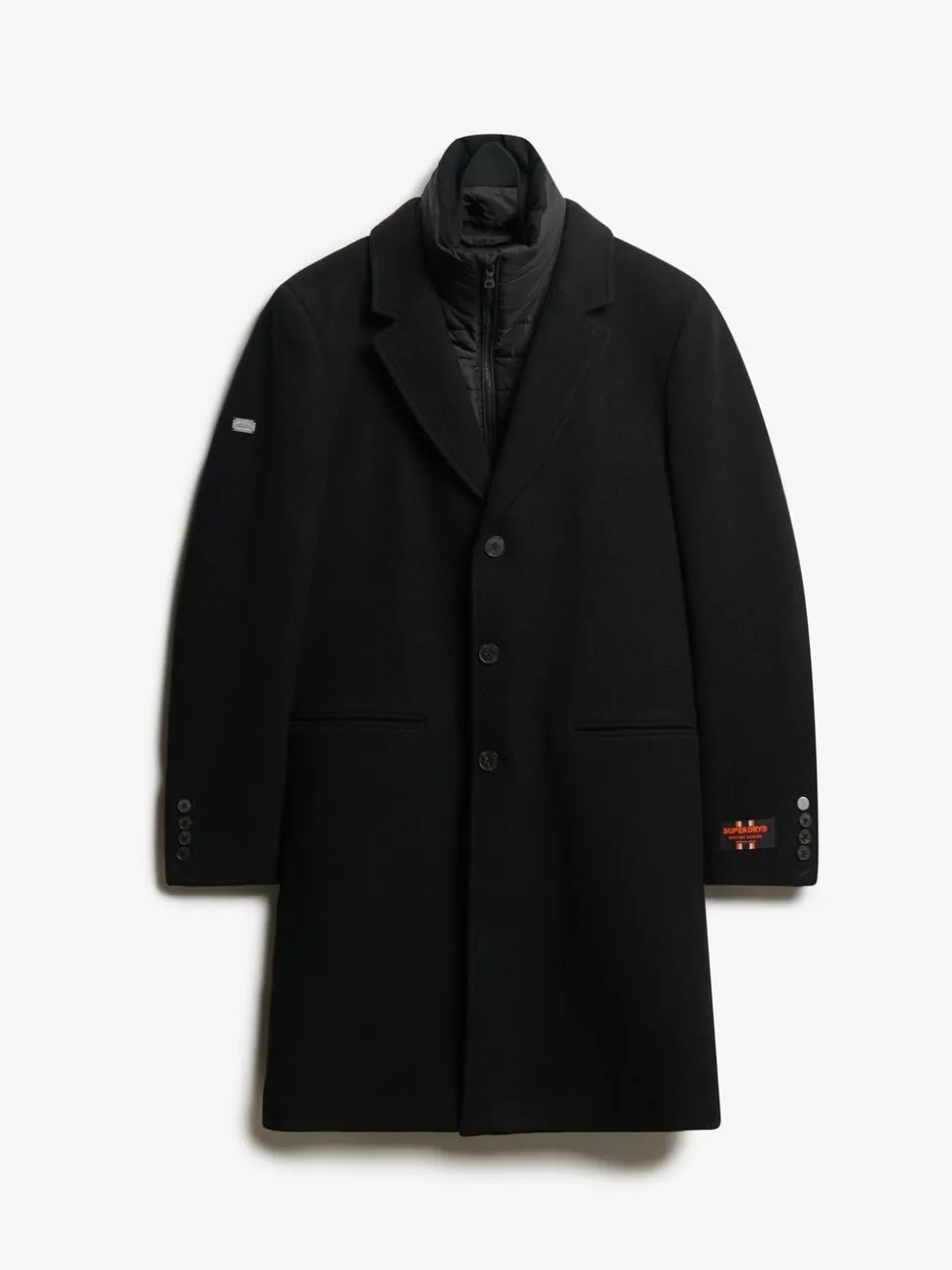 Superdry Black Tailored 2 in 1 Town Coat