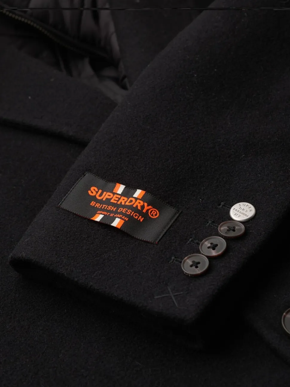 Superdry Black Tailored 2 in 1 Town Coat