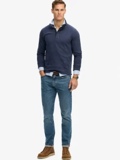 Superdry Blue Cotton Classics Jersey Half Zip Sweatshirt