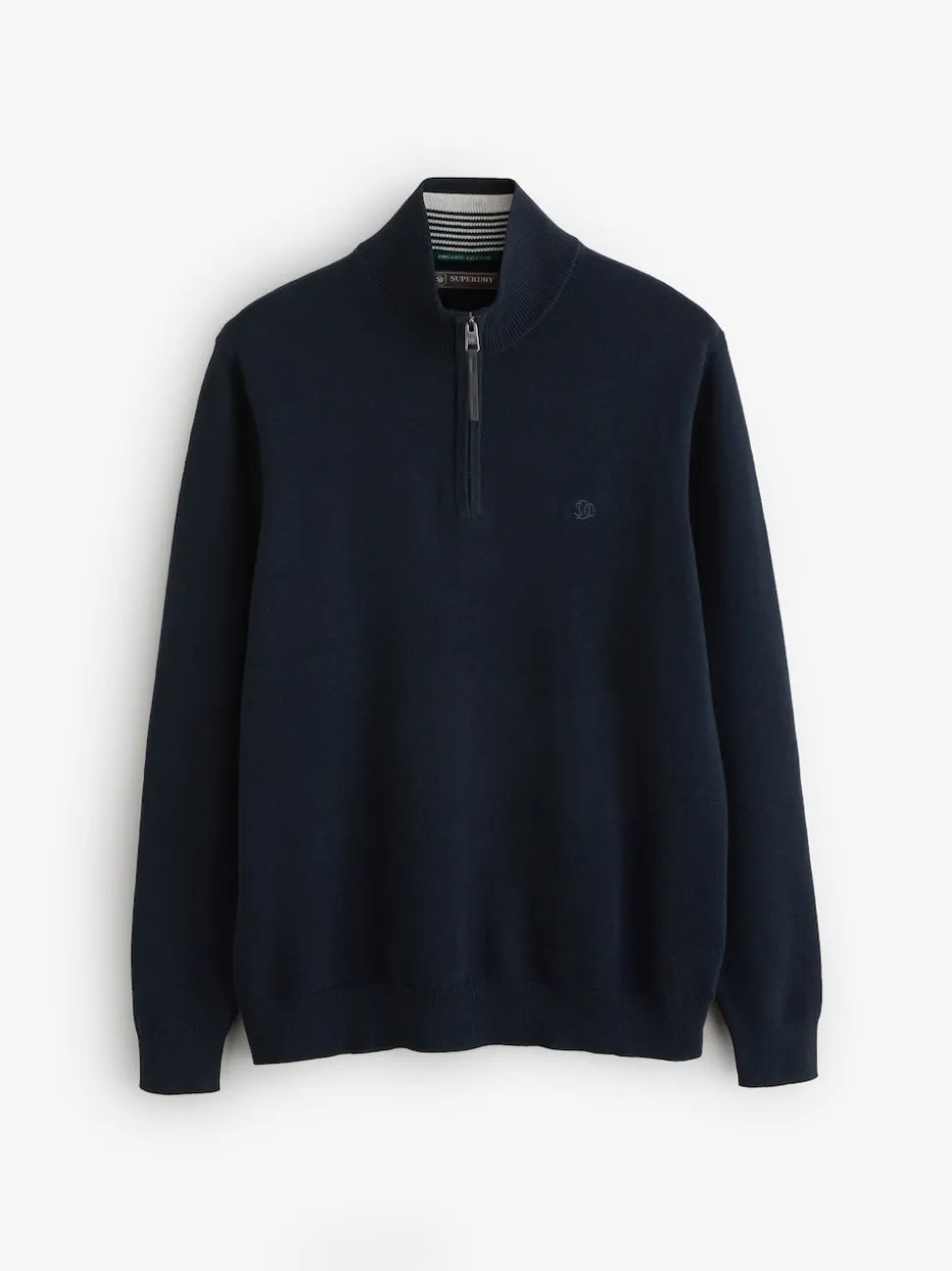Superdry Blue Essentials Cotton Half Zip Jumper