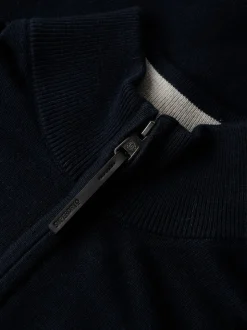 Superdry Blue Essentials Cotton Half Zip Jumper