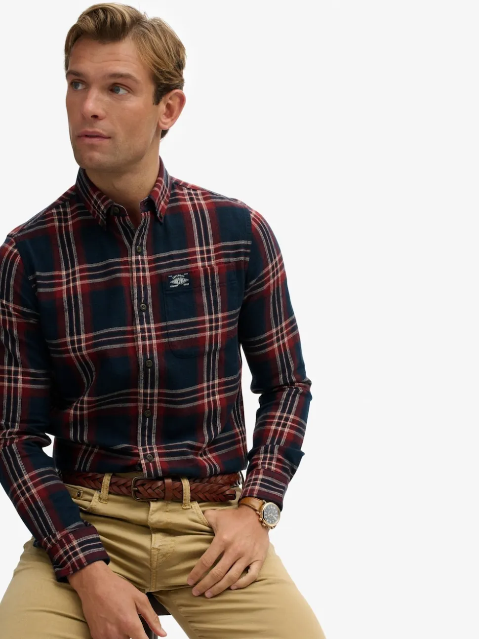 Superdry Blue Long Sleeve Cotton Lumberjack Shirt