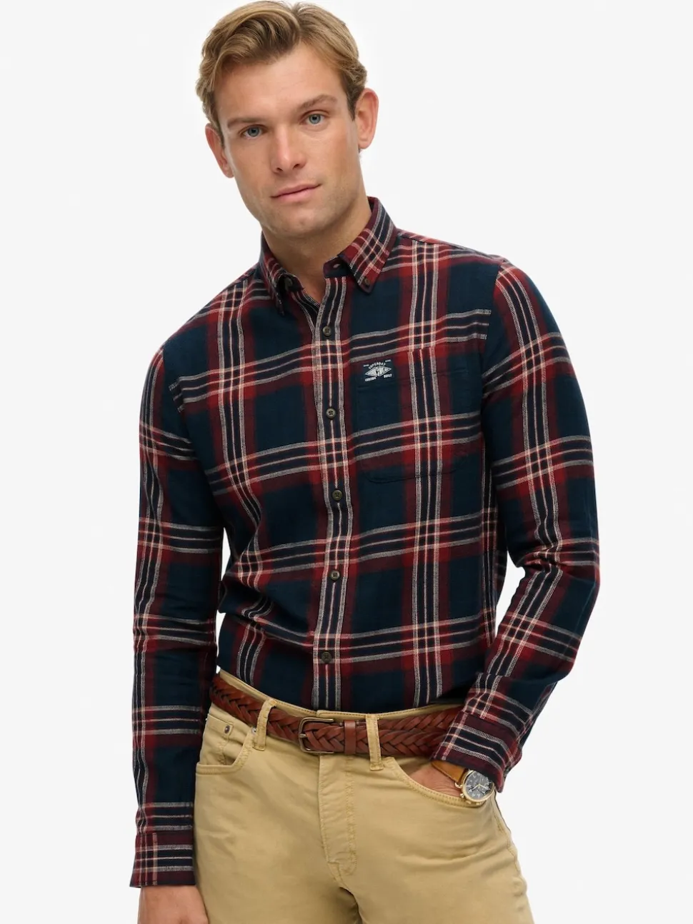 Superdry Blue Long Sleeve Cotton Lumberjack Shirt
