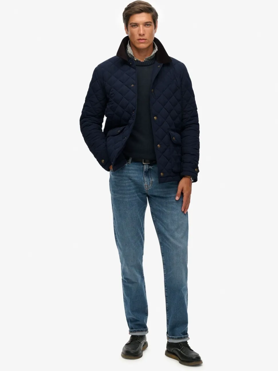 Superdry Blue Quilted Estate Coach Jacket
