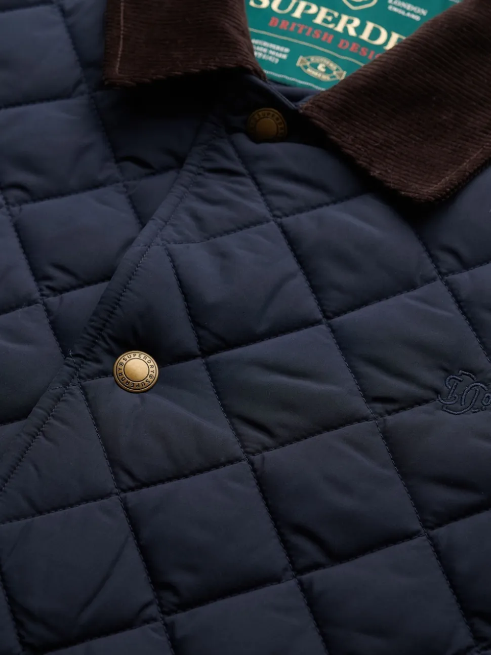 Superdry Blue Quilted Estate Coach Jacket