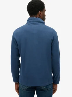 Superdry Blue Ribbed Half Zip Jumper