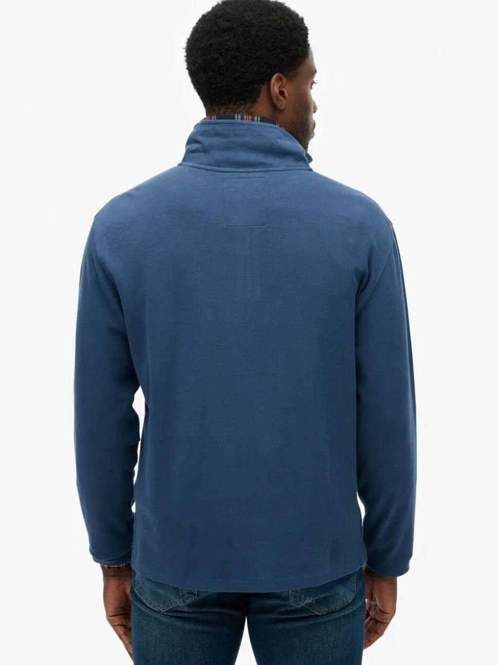 Superdry Blue Ribbed Half Zip Jumper
