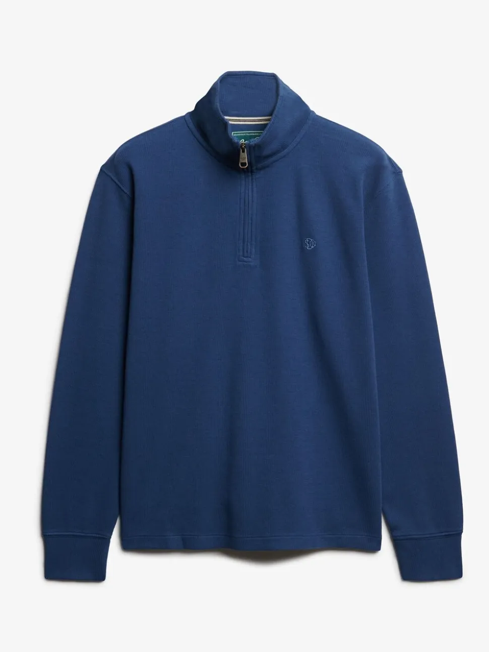 Superdry Blue Ribbed Half Zip Jumper