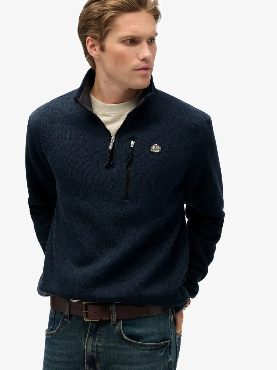 Superdry Blue Storm Fleece Half Zip Jumper