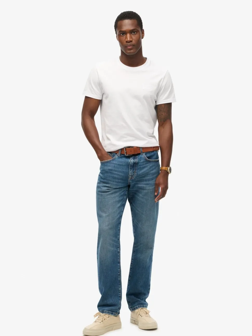 Superdry Blue Vintage Slim Straight Leg Jeans