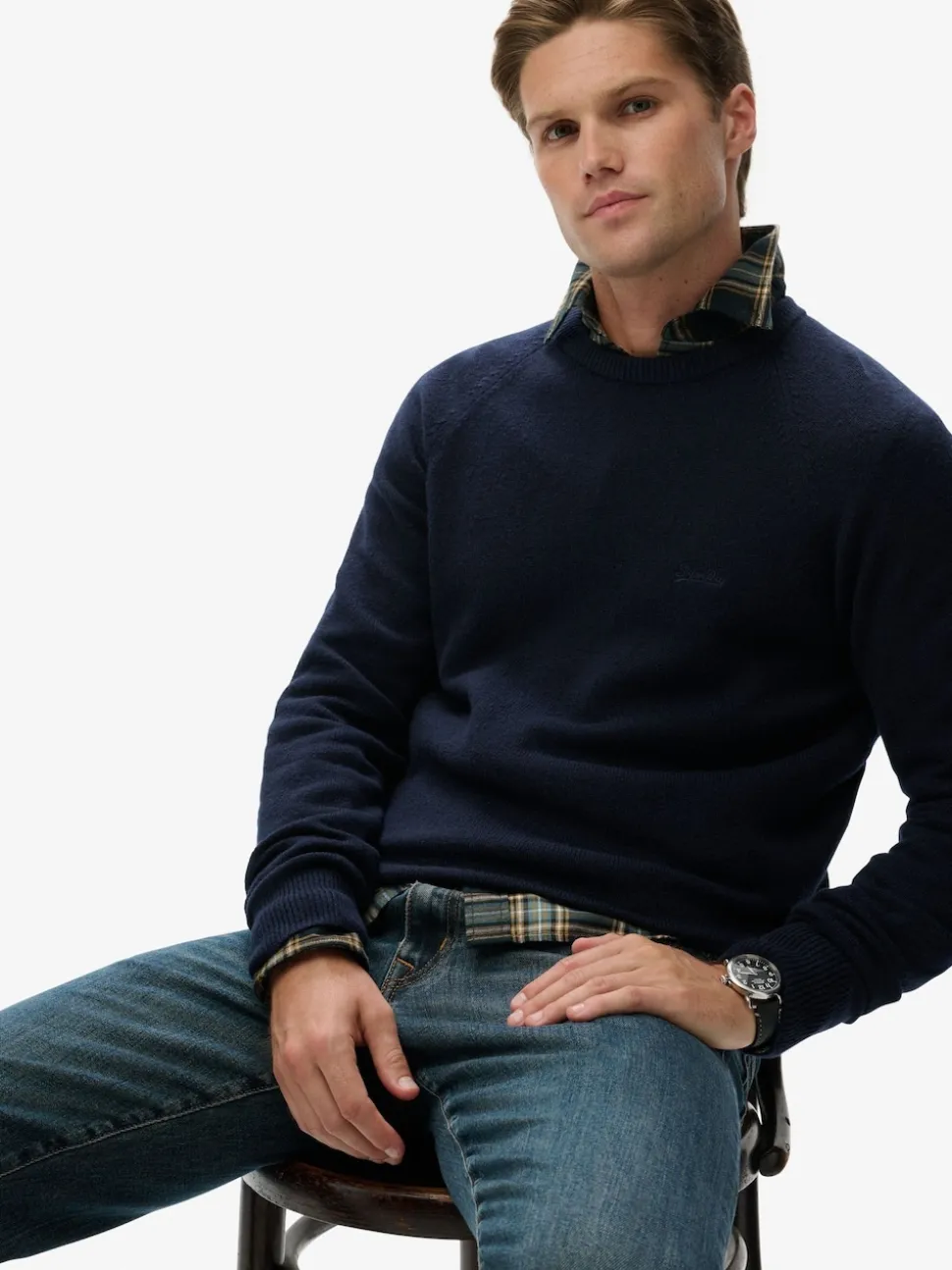 Superdry Blue Wool Blend Jumper