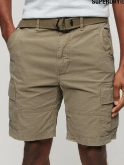 Superdry Brown Chrome Heavy Cargo 100% Cotton Shorts