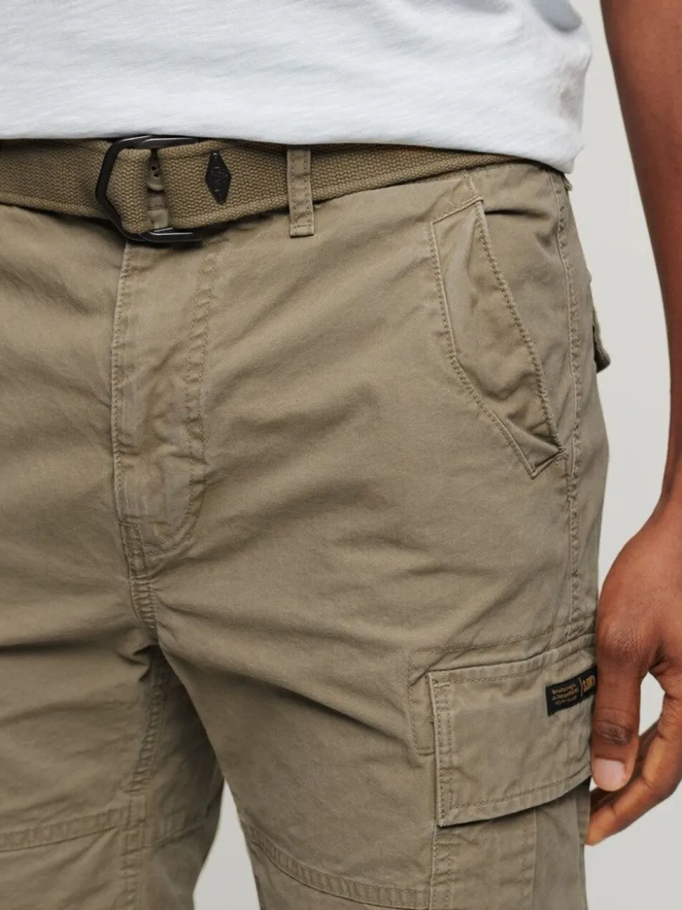 Superdry Brown Chrome Heavy Cargo 100% Cotton Shorts