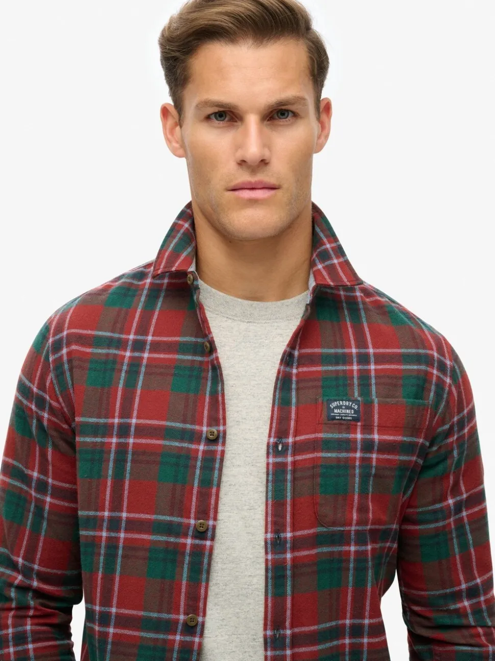 Superdry Buckshot Check Red Long Sleeve Lumberjack Shirt