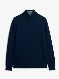 Superdry Dusk Navy Marl Wool Blend Half Zip Jumper