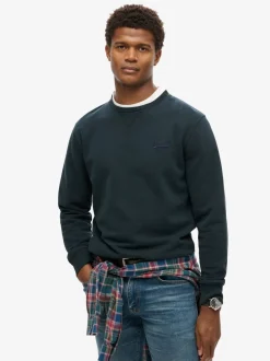 Superdry Eclipse Navy Essential Logo Crew Sweatshirt