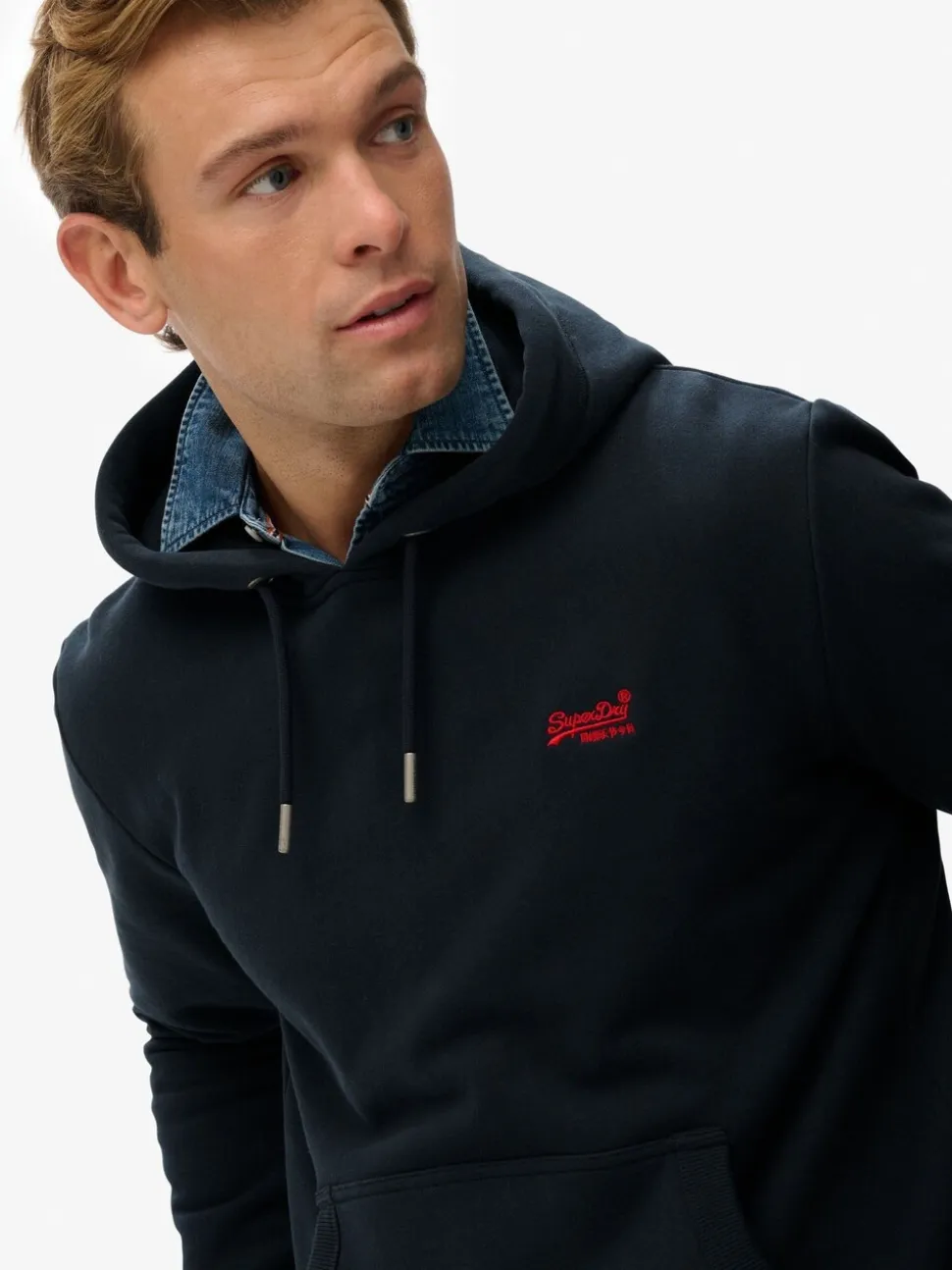 Superdry Eclipse Navy Essential Logo Hoodie