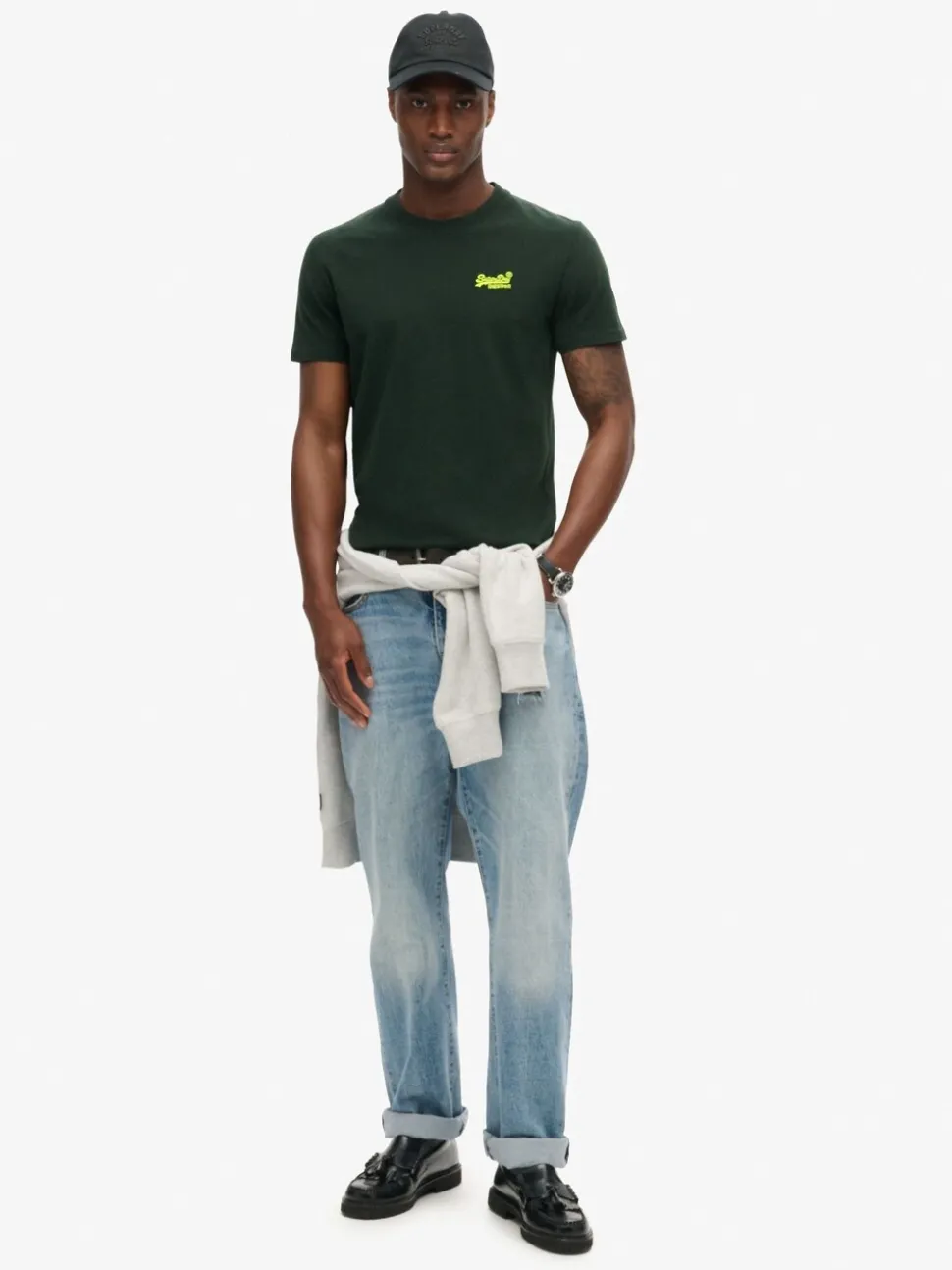 Superdry Forest Green Essential Short Sleeve Embroidered T-Shirt
