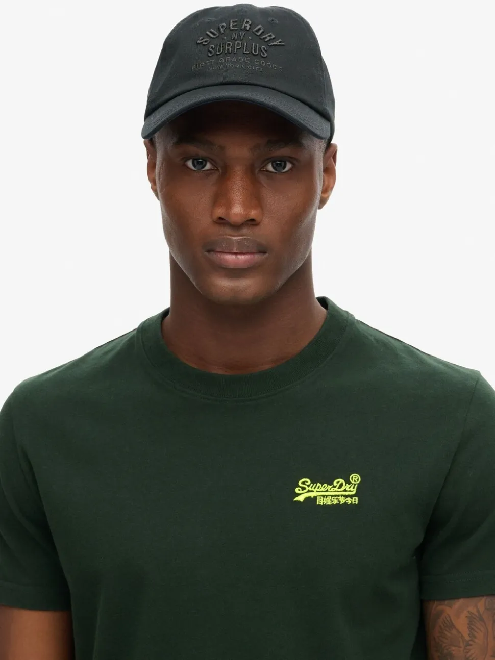 Superdry Forest Green Essential Short Sleeve Embroidered T-Shirt