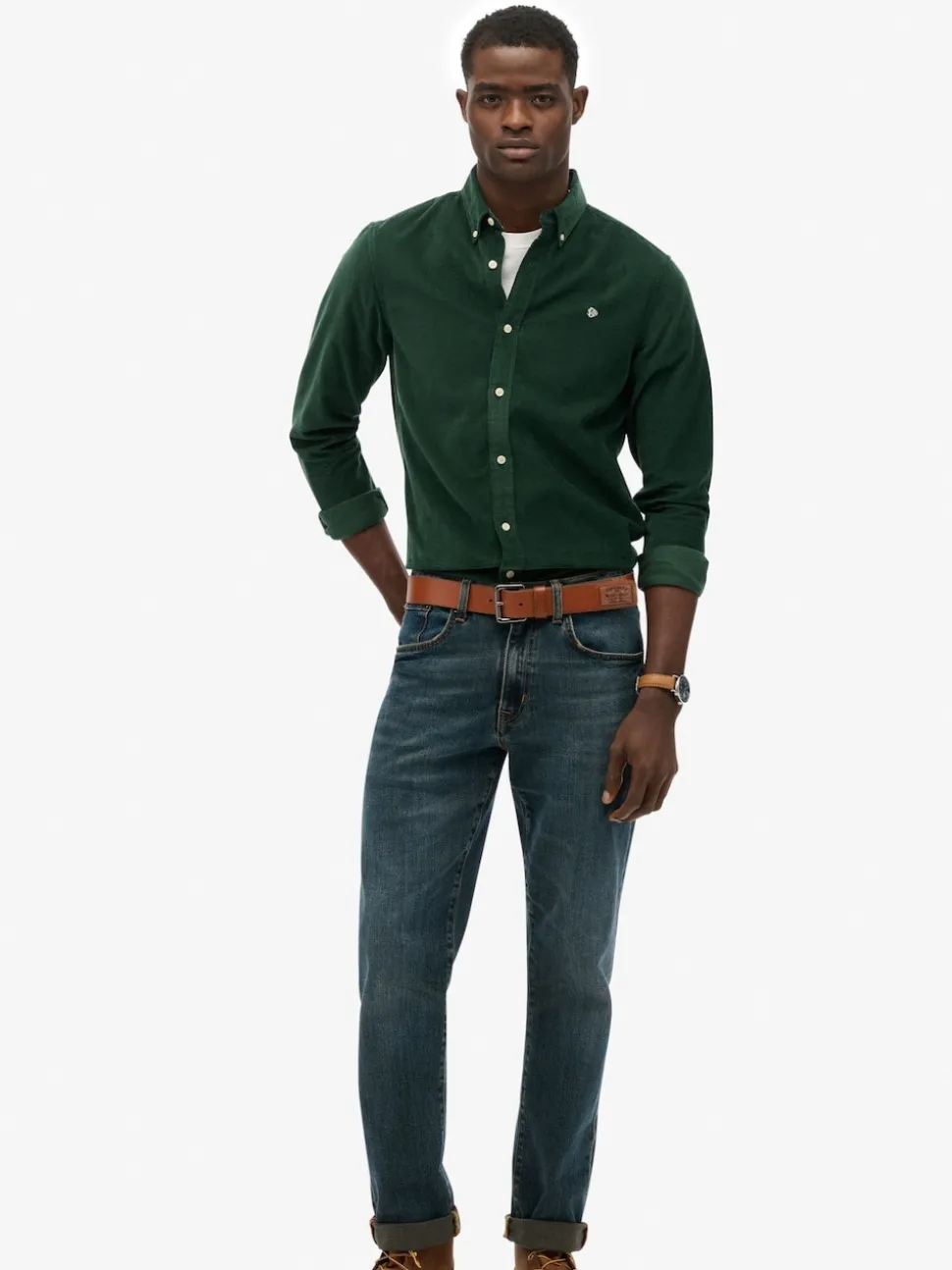 Superdry Green Classic Needle Cord Shirt