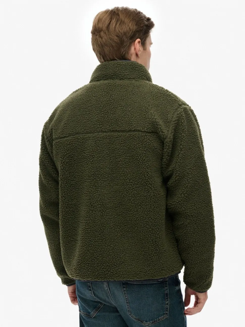 Superdry Green Vintage Retro Borg Fleece Jacket
