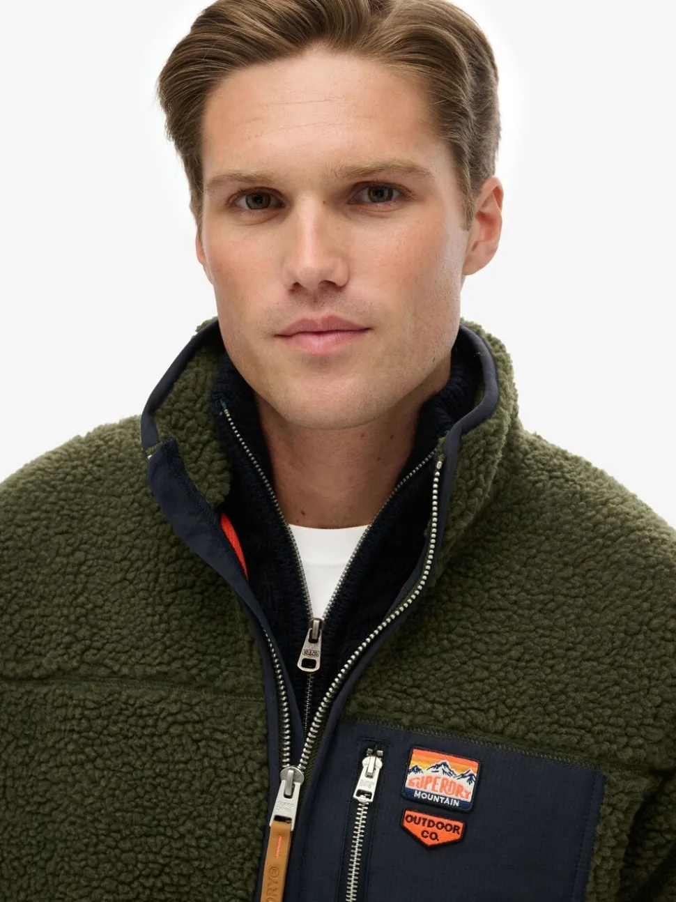 Superdry Green Vintage Retro Borg Fleece Jacket