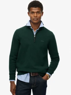 Superdry Green Wool Blend Half Zip Jumper