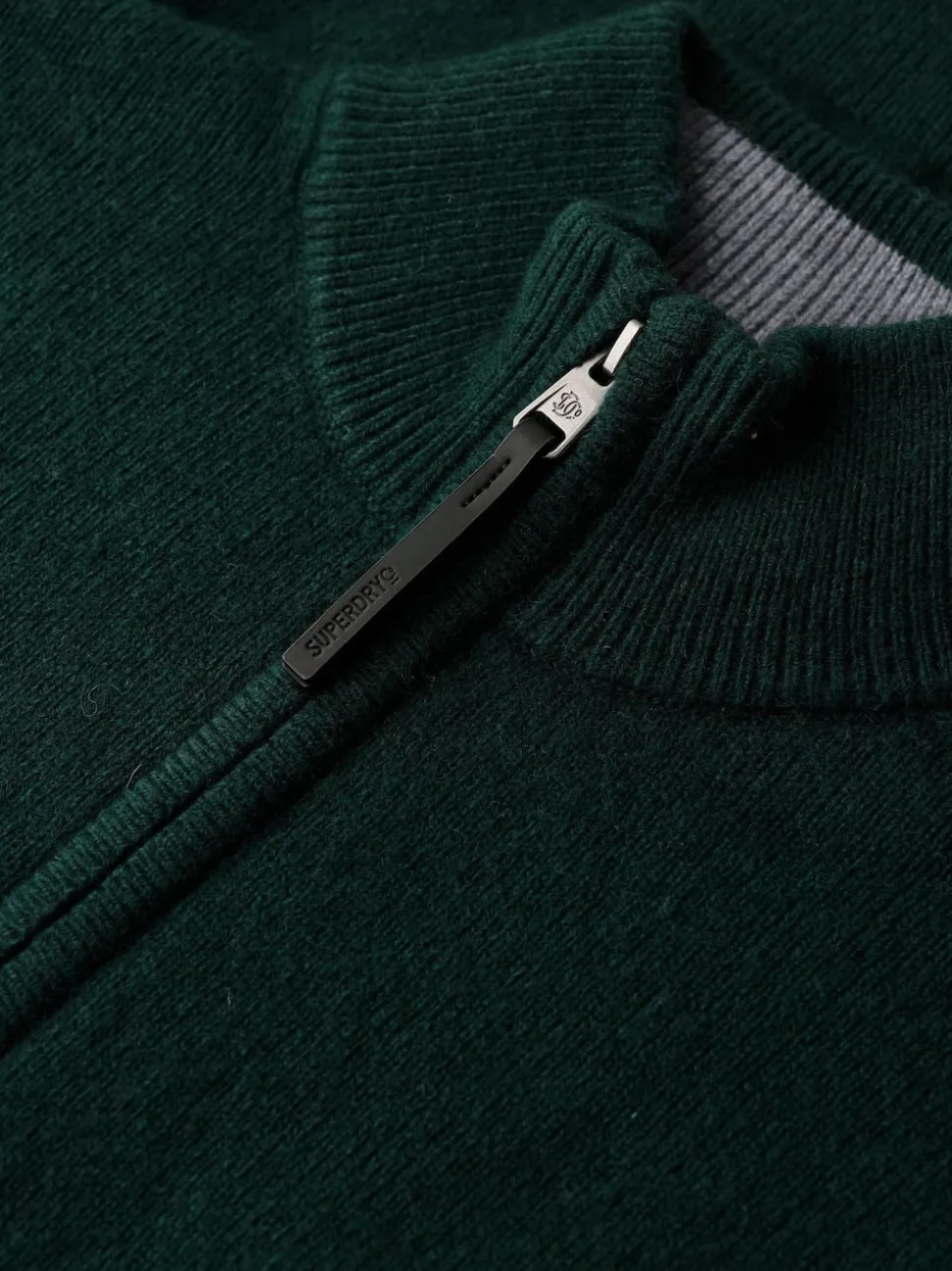 Superdry Green Wool Blend Half Zip Jumper
