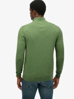 Superdry Green Wool Blend Half Zip Jumper