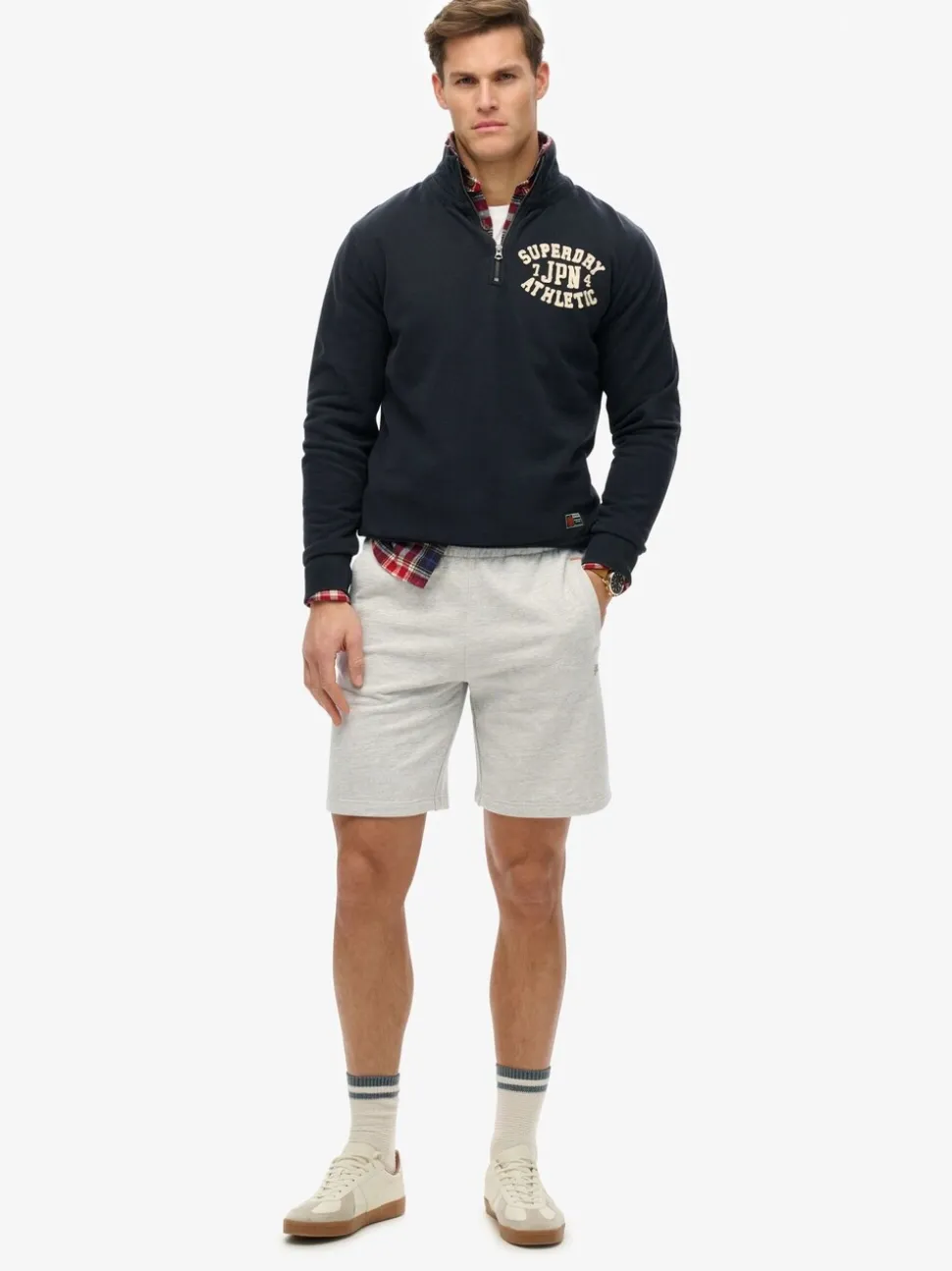 Superdry Grey Essential Logo Jersey Shorts