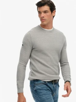 Superdry Grey Light Weight Cotton Texture Jumper