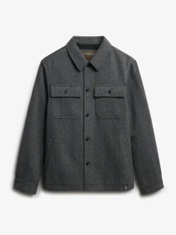 Superdry Grey Merchant Herringbone Overshirt