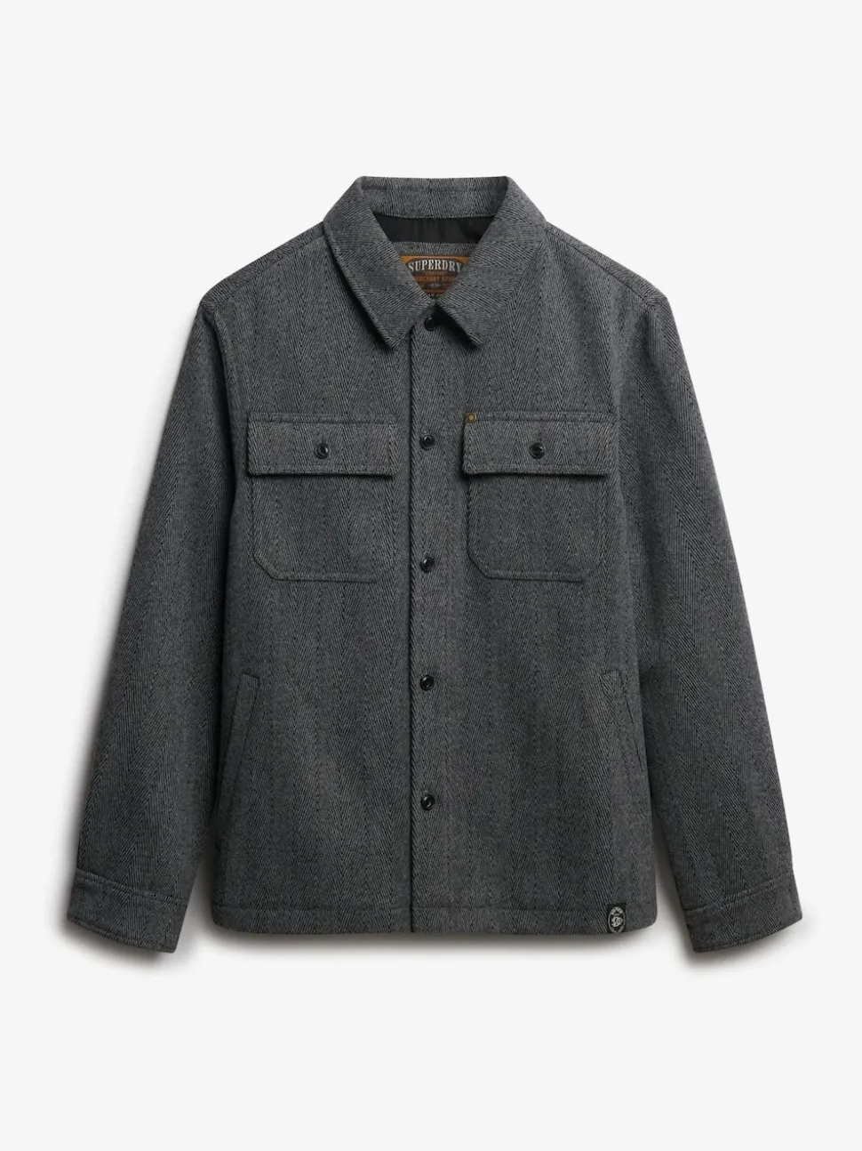 Superdry Grey Merchant Herringbone Overshirt